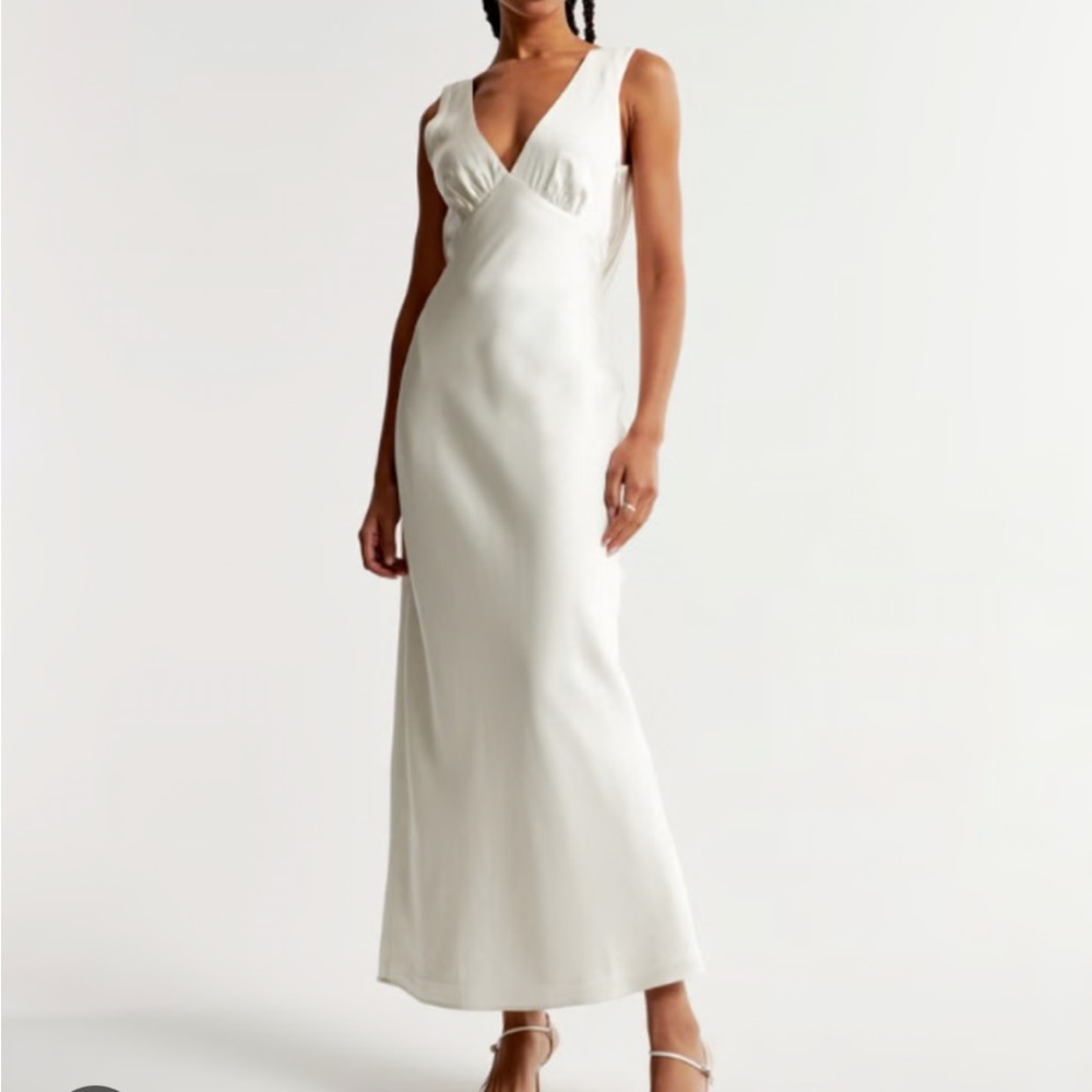 Abercrombie & Fitch White Midi Dress